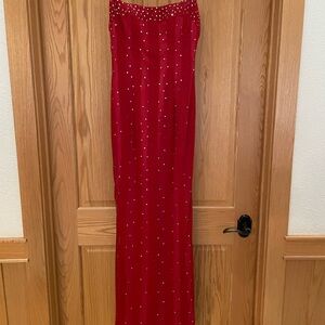 Glamorous Thin Strap Red Gown